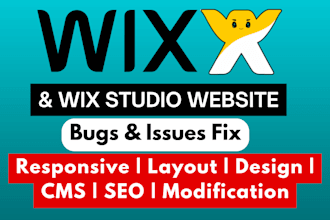 fix wix website bugs wix studio responsivenesss seo cms issues wix layout bugs