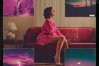 professionally design a vintage album cover art