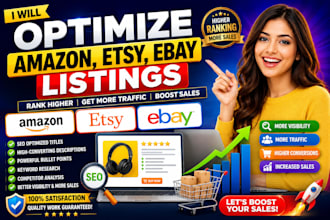 optimize amazon, etsy, ebay listings