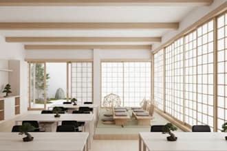 create a beautiful and realistic office background with high quality