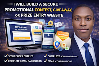build a secure promotional contest, giveaway, or prize entry website