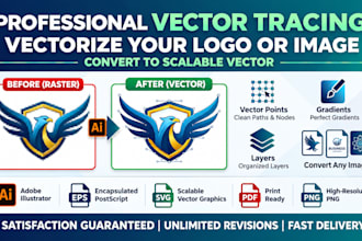 do vector tracing, convert logo or image to vector, vector, vectorize image