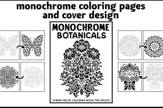 create monochrome coloring pages for amazon KDP