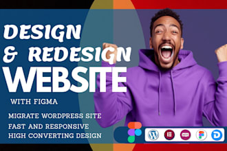 design wordpress figma ui design ecommerce, business portfolio personal website