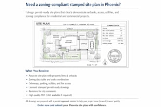 design zoning compliant stamped site plans in phoenix