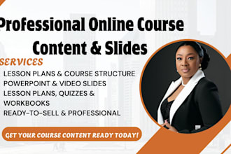 create professional online course content, slides and lesson plans