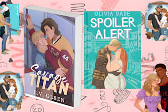 illustrate romance book cover, amazon KDP, kindle, lgbtq gay, ya cover for ebook