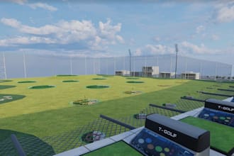 redesign 3d golf environment,outfield target,cgi driving range, topgolf facility
