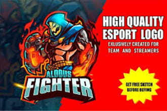 create mascot, esport gaming logo for twitch, youtube streamers