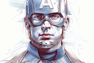 create a superhero sketch portrait and illustrations