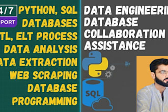 do data engineering, database projects, python, sql, etl, extraction