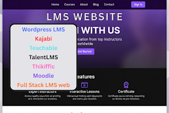 build lms website, educational website for online course elearning