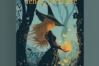 create illustrated fairytale book cover