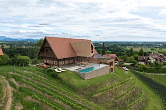 revamp house on slope,mountain home,private house design, exterior cgi rendering
