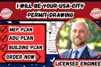 be your usa permit drawing, full permit set, mep plan, building permit set