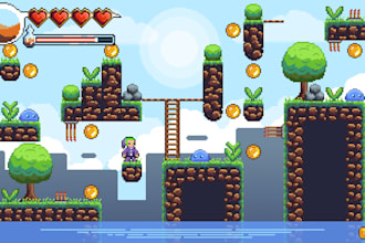 create pixel art tileset and props for 2d games