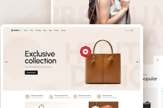design a modern shopify bag website backpack travel fashion bag store