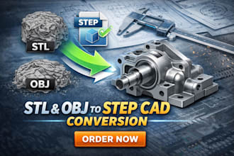 stl and obj file conversion into step cad format
