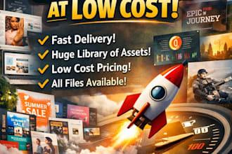 urgently deliver any 3 envato elements files for 5 dollars