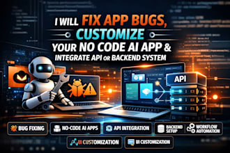 fix apsy bugs, customize your no code ai app and integrate api or backend system