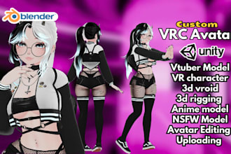 do vrchat avatar commission, anime vrc avatar, furry nsfw 3d model, VR character