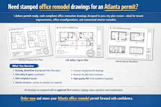 deliver stamped office remodel drawings in atlanta