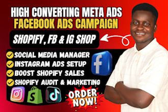 meta instagram fb ads manager, social media marketing shopify dropshipping sales