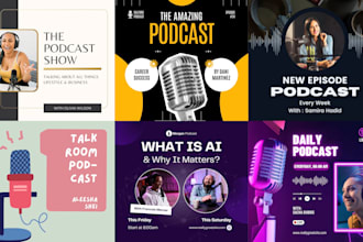 design unique podcast logo, podcast cover and podcast cover art