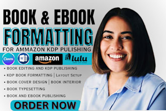 do book editing, ebook design book formatting for amazon kdp, book layout design