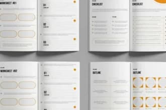 design a layout for journal, planner, workbook or calendar