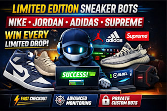 buld limited edition sneaker bots nike bot air jordan bot adidas bot supreme bot