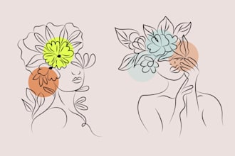 design bohemian floral feminine logo for boutiques and store