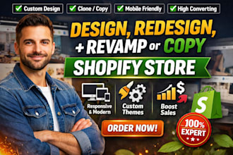 design, redesign shopify store, clone, revamp, copy shopify website