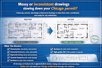 clean up and stamp architectural drawings in chicago