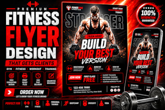 design gym,fitness,yoga,workout flyer or poster design and social media design