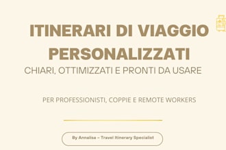 creo il tuo itinerario di viaggio su misura