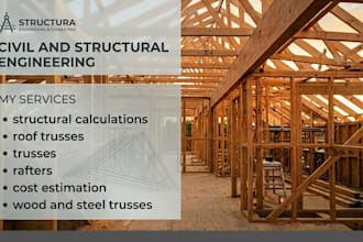 draw complete framing plans including roof truss, ridge beam, and rafters