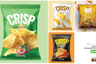 do product packaging, cosmetic product label, food pouch pack design