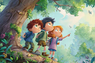 draw  children story book illustrations and covers
