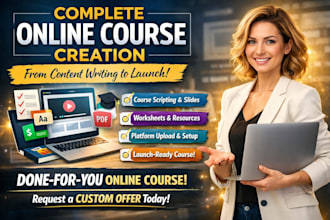 professionally develop your online course from content creation to launch