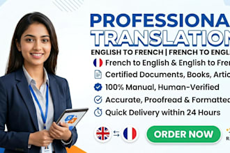 translate english to french,french to english professionally