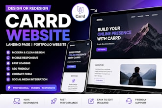 design or redesign carrd website carrd landing page  carrd  portfolio website