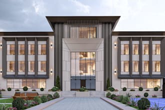 do 3d exterior building modelling, realistic rendering, walkthrough videos