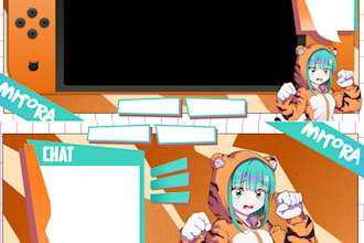 design stream overlay for streaming twitch and youtube