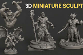 sculpt 3d miniature table dnd fantasy creature resin print ready character model