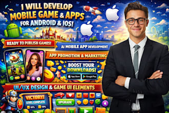 design mobile game, game ui design, game app, game graphic or game development
