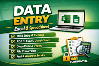 do data entry in excel and spreadsheet