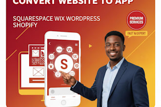convert squarespace shopify wix or wordpress website to android and ios app