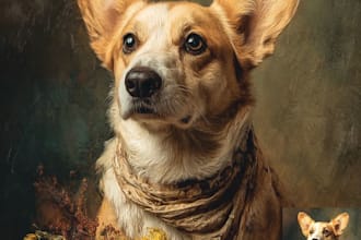 custom pet portrait, digital art, watercolor, pet memorials
