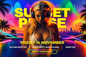 design birthday party event flyer invitation club dj concert grand opening flyer